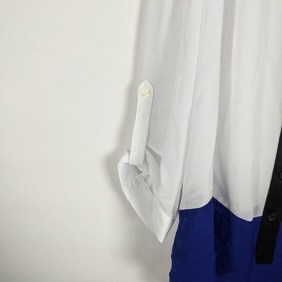 NWT AB Studios block stripe button blouse - Picture 6 of 6